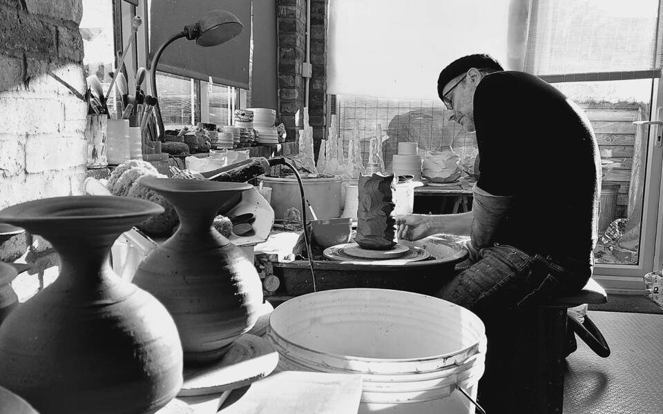 Gilles le Corre in his studio